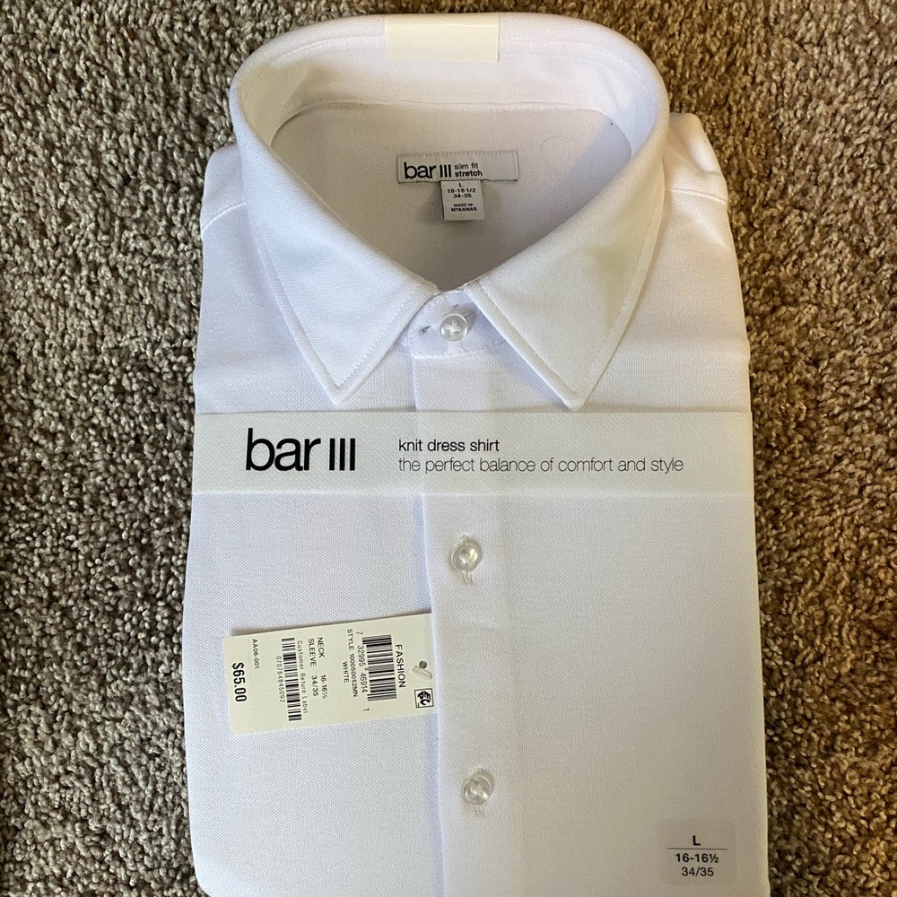 Bar III Men's Slim-Fit Stretch Dress Shirt - L